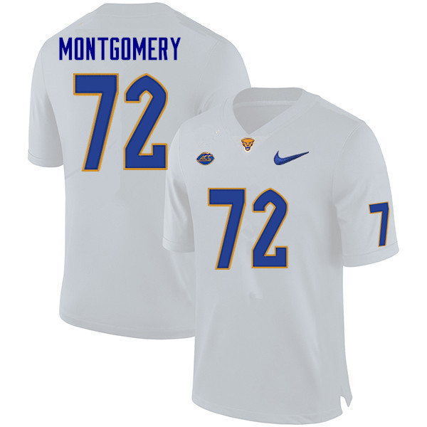 Men #72 Isaiah Montgomery Pitt Panthers College Football Jerseys Sale-White